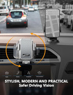 JOYMASS Wireless Car Charger, 15W Fast Charging Auto Clamping Car Charger Cell Phone Holder Mount Vent for iPhone 15 14 13 12 Mini Pro Max, Samsung Galaxy S24 Ultra S23 S22 S21+ Note 20, etc - Silver