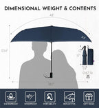 Windproof Travel Umbrella - Manual Open Close with No Rebound for Seniors & Kids, 43" Compact and Portable for Rain, Thoughtful Gift for Wife Husband Child