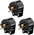(3PACK) ETL Listed 90 Degree USA Canada Male Plug Nema 5-15P 3 Pole Angle DIY Plug, 15A 125V USA 3Pin Right Angle AC Plug