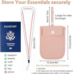 RFID Blocking Hidden Bra Wallet, Travel Money Pouch With Adjustable Strap, Money Belt for Travel Women Hidden, Secret Pocket for Valuables(Pink)