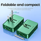 Green Outlet Splitter 3 Prong - Plug Extender with 3 Plug Wall Adapter, 2 to 3 & 3 to 2 Prong Converter, Safe Plugs for Electrical Outlet, 2 Pack