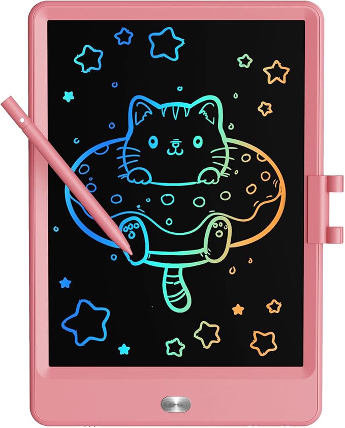 TEKFUN LCD Writing Tablet Doodle Board, 8.5inch Colorful Drawing Pad for Kids,Toys Gifts for 3 4 5 6 7 8 Year Old Girls Boys Pink
