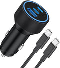 WODENTA for iPhone 17/16/15 Pro Max Car Charger, 67W 3-Port Fast USB C Car Charger Power Cigarette Lighter Adapter with 3FT USB C to C Cable for iPhone 17/17 Pro/Air/17e/16/15 Pro Max/Plus/16e, iPad