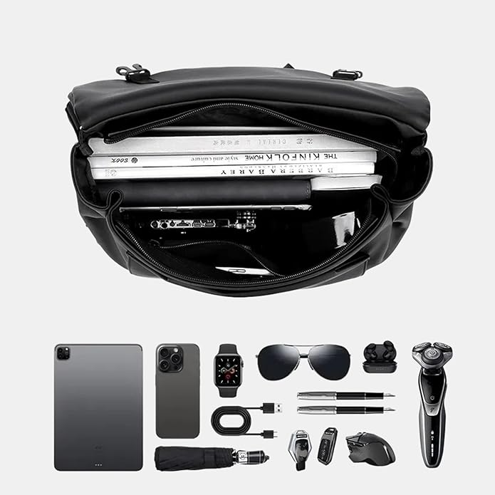 Water-Resistant Messenger Bag for Men & Women, Lightweight Crossbody Laptop Briefcase for Commute, 13 inch Laptops, Durable Shoulder Bag with Adjustable Strap