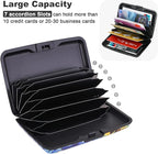 ELFISH Mini RFID Aluminum Wallet Credit Cards Holder Business Card Case Metal ID Case for Men Women (Sun flower)