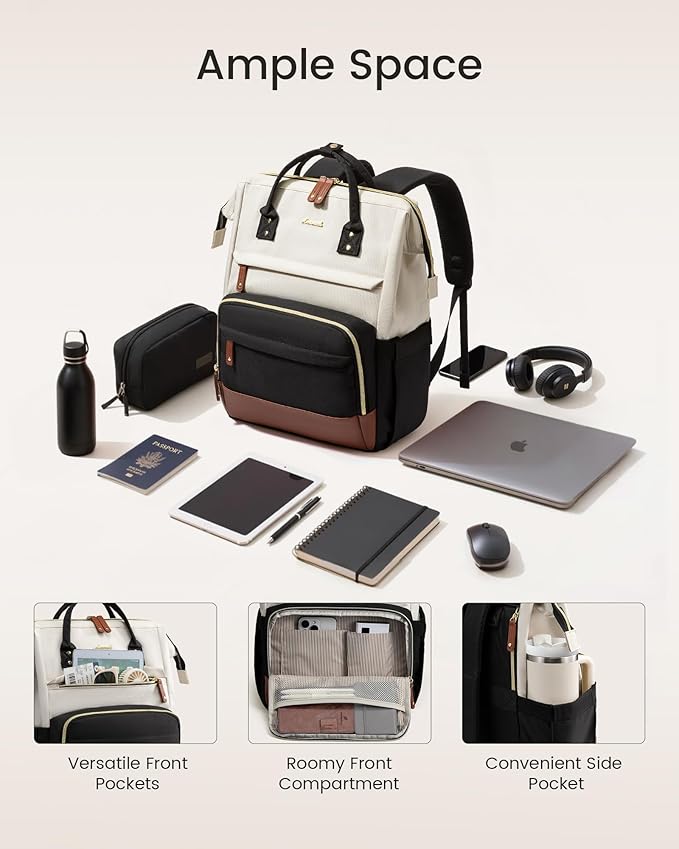 LOVEVOOK Laptop Backpack for Women, 17 Inch Work Business Backpacks Purse With Large Capacity, Waterproof Nurse Bag College Bookbag for School, Waterproof Casual Daypack for Travel