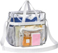 MAY TREE Clear Bag for Stadium Events 12×6×12 Clear Tote Lunch Bag with Reinforced Straps for Work, Sporting Events and Gym, White