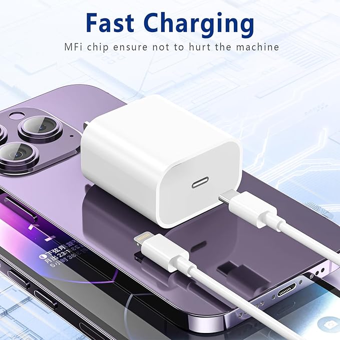 Exeric USB C to Lightning Cable 6FT 2Pack [MFi Certified] Type C iPhone Charger Cord Power Delivery iPhone Fast Charger Cable for iPhone 14 13 12 11 Pro Max Xr Xs 8 7 6 Plus