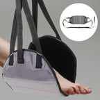 Portable Foot Hammock Travel Foot Rest for Airplane Under Desk Office Use, Breathable Plush Deep Gray Footrest for Long Flights and Travel