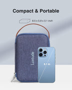 Luxtude Electronic Organizer Travel Case, Double Layer Tech Organizers, Hard Shell Zipper Case for Electronics, Travel Essentials, Blue (External Size 8.5 x 5.9 x 3.1 Inch)