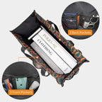 TOPDesign Utility Water Resistant Tote Bag with 13 Pockets, Top Zipper Closure & Thick Bottom Support, for Working Women