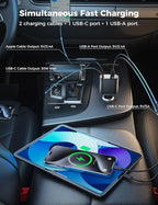 [Upgraded] SUPERONE Retractable Car Charger 4 in 1, Fast Car Phone Charger with Cord 2.6ft, USB C and Apple Car Adapter, Compatible with iPhone 17 16 15/15 Pro Max/14/13/12/11, Galaxy, Pixel