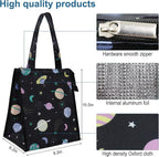 iknoe Lunch Bag Insulated Lunch Bags for Women & Men, 9L Reusable Lunch Tote, Portable Adult Thermal Large Lunch Cooler for Work Picnic Beach (Space Planet)