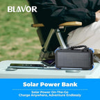BLAVOR Solar Power Bank 20000mAh Built-in Cables, Wireless Charger for Phones & Apple Watch, 20W Fast Charging Battery Pack with USB C, Flashlight, Solar Charger for iPhone, iPad, iWatch, Samsung