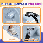 smilesun 22" Kids Ride-On Suitcase with Safety Strap, Multifunctional Kids' Luggage with Double Spinner Wheels, Durable and Lightweight for Boys and Girls Ages 2-10 (Blue, 22-inch)