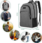 MATEIN Travel Laptop Backpack, Business Anti Theft Slim Sturdy Laptops Backpack Personal Item Bag, Water Resistant College School Computer Bag Gift for Men & Women Fits 15.6 Inch Notebook, Grey