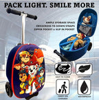 Fast Forward Nickelodeon Paw Patrol 2-in-1 Kids Scooter Suitcase & Ride-On Carry-On Luggage Lightweight Travel Case with Built-in Kick Scooter
