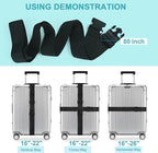 4Pcs Luggage Straps for Suitcase Travel Accessories TSA Approved, 80In Long Belts to Keep Your Suitcase Secure, Adjustable Bag Straps with Quick-Release Buckle for Travel Bag Closure, Blue