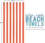 4 Packs Extra Large Bath Towels Striped Beach Towel Set Bathroom Sheets Bulk Oversized XL Big Fluffy Absorbent Microfiber Soft Blanket Turkish Hotel Shower Pool Hot Tub Toallas Baño Grandes Orange