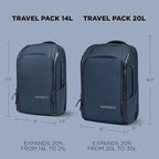NOMATIC 20L Travel Pack - Mens Travel Backpack - Expandable to 30L - Water Resistant Daypack - TSA-Ready - Lightweight Business Traveling Backpack for Men - 16" Laptop Compartment