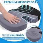 TushGuard Seat Cushion for Office Chair Memory Foam Non-Slip Cushion Back, Relief Chair Pad, Butt Pillow for Office, Car, Computer Desk, Black, X-Large