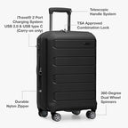 Traveler's Choice Pagosa Hardshell Expandable Luggage with Spinner Wheels, Black, 26-Inch Medium