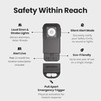 Pebblebee Halo Personal Safety Alarm | Loud Siren & Strobe Lights with Location Sharing, Rechargeable Safety Keychain Device with Flashlight | Works with Apple Find My & Google Find Hub