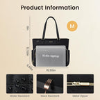 LOVEVOOK Tote Bag, Work Bags for Women with Large Cup Holder, Large Capacity Teacher Tote with Multi Pockets, Water Resistant Nurse Diaper Tote with Padded Laptop Compartment, 15.6 Inch Black