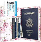 Passport Holder Cover Travel RFID Blocking Passport Cover Cute Slim Passport Wallet with Elastic Band for Women