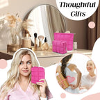 Huhumy 2 Pcs Puffy Makeup Bag Quilted Cosmetic Pouch for Women Cute Checkered Travel Toiletry Bag Puffer Makeup Organizer Purse Pouch Preppy Pencil Case with Zipper(Hot Pink)