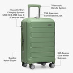 Traveler's Choice Pagosa Hardshell Expandable Luggage with Spinner Wheels, Green, 3-Piece Set (22/26/30)