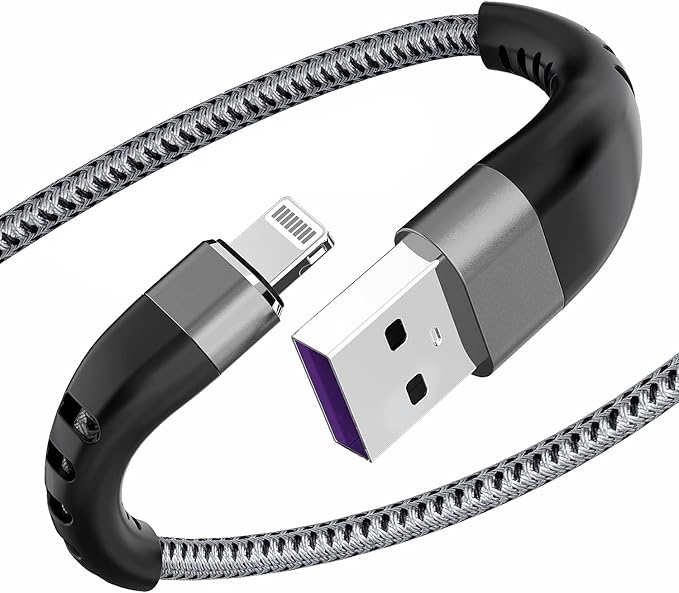 Essri 2Pack for iPhone Charger Cord 10FT, Lighting Cable 10 Feet to USB Charging Cable, Nylon Braided Charging Cord 10 Foot Compatible with iPhone 14 13 12 11 X XS XR 15 Pad -Grey