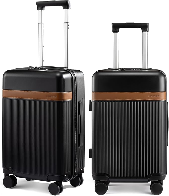 LOVEVOOK Hard Shell 24 Inch Carry On Luggage with Removable Lining,Large Capacity Carry On Suitcase with Wheels Lock,Lightweight Airline TSA Approved Checked Luggage for Men Women Travel Business Trip