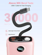 Portable Charger, 45W 20000mAh Power Bank with in/Out Fast Charging USB C Cable, 3W Flashlight, LED Display, Portable Battery Pack Travel Essentials for iPhone 17/16/15, Android Phone, Tablet, Laptop