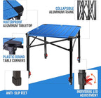 VILLEY Folding Camping Square Table with Carry Bag, Lightweight Aluminum Adjustable Square Table for Outdoor, Camping, Picnic, Backyards, BBQ, Medium