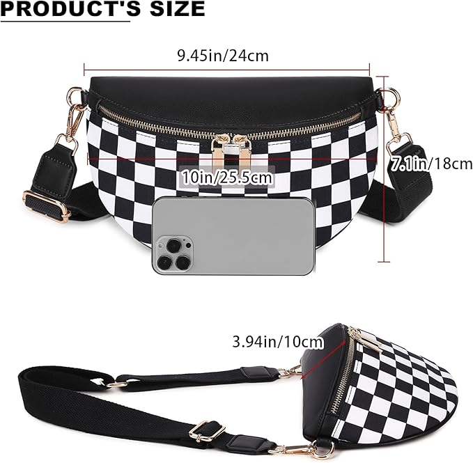 Eslcorri Small Crossbody Sling Bag for Women Trendy - Fanny Packs Leather Chest Belt Bum Bag Anti Theft Purse for Travel