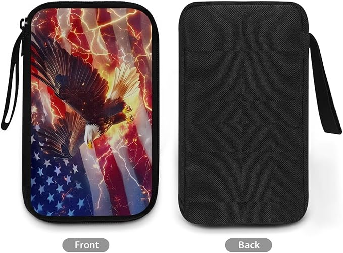 American Flag Electronic Organizer Travel Cable Organizer Bag Portable Pouch Electronic Accessories Carry Case for Cable Cord Charger Phone Earphone Tech Pouch