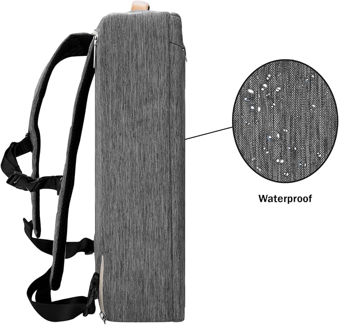 BPC 3-in-1 Messenger & Backpack, Durable 15-Inch Laptop Carrier with Front Zipper Pockets, Straps, Earphone Port for Business & Commute (Gray)