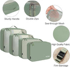 BAGAIL 8 Set Packing Cubes Luggage Packing Organizers for Travel Accessories-Matcha Green