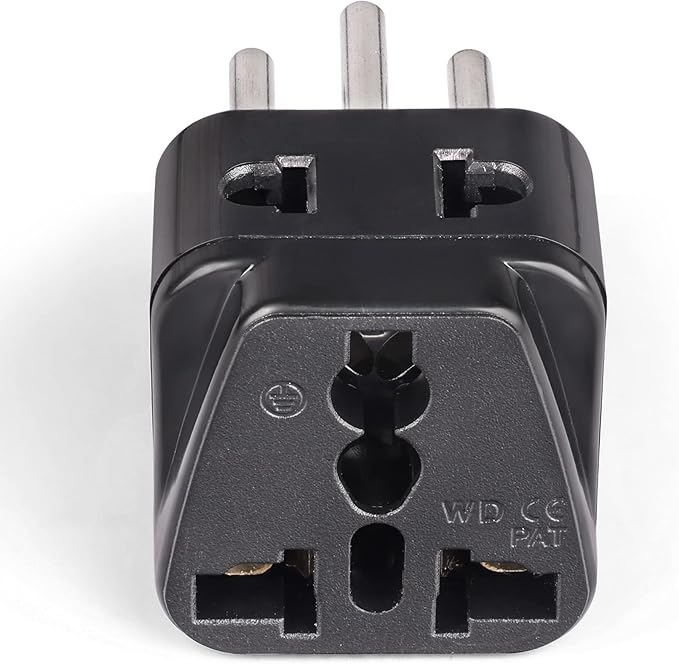 OREI USA to Switzerland Plug Adapter - Type J Adapter Compatible with Switzerland, Rwanda, Liechtenstein - 2 in 1 Swiss Plug Adapter - CE Certified - RoHS Compliant - 2 Pack - Black Color