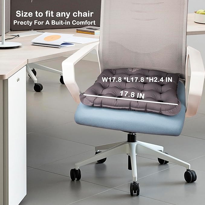 Inflatable Seat Cushion, Portable Air Seat Chair Cushions for Pressure Relief Breathable Waffle Square Seat Pad for Home Car Wheelchairs Office Chairs and Airplanes (2PCS)