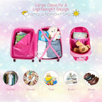 GYMAX 2Pc Kid Carry On Luggage Set, 12" & 18" Kids Suitcase with 4 Spinner Wheels, Travel Rolling Trolley