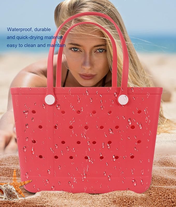 Lightweight Extra large Rubber Beach Bag Small mini Tote Bag for Gym Waterproof medium Open Handbag for Pool Sports