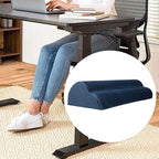 Foot Rest Under Desk Ergonomic Footrest Cushion Pillow Leg Rest Support Flannel Foam Material Suitable for Office Home Car Airplane Travel Men Women, Dark Blue