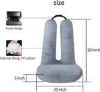 FHSGGP Travel Pillow Car Travel Sleep Support Pillow 2-in-1 Lap Pillow and Car Pillow with Neck and Body Support for Adults and Kids on Long Trips Kids Travel Pillow Gray