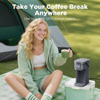 Tastyle Single Serve One Cup Coffee Maker, for K Cups and Grounds, Mini Coffee Maker with Portable Handle, 6 to 12 Oz Brew Size, for Travel, Camping, Office, RV and Dorm, 120V, Cool Gray