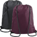 BeeGreen Black Maroon Drawstring Backpack Bags Bulk 2 Pack X-Large 22.4" L x 17.5" W Sports Cinch Sack Gym String Bags Machine Washable Heavy Duty String Backpack For Men Women