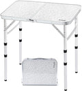 Yriuat Folding Camping Table 2ft Portable Pinic Table Adjustable Height Small Card Table Aluminum Foldable Lightweight with Carry Handle for Outdoor Indoor Hiking Camp BBQ Beach
