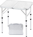 Yriuat Folding Camping Table 2ft Portable Pinic Table Adjustable Height Small Card Table Aluminum Foldable Lightweight with Carry Handle for Outdoor Indoor Hiking Camp BBQ Beach