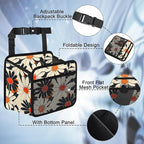 Car Backseat Organizer, PU Leather Back of Seat Cars Hanging Organizer with Pockets Leakproof Car Garbage Bag Hanging Cars Seat Storage Box Travel Accessories Foldable (Flower Orange)